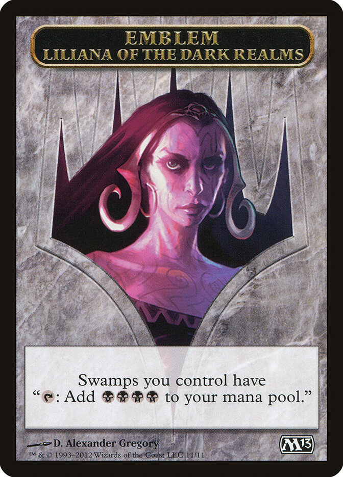 Liliana of the Dark Realms Emblem card front