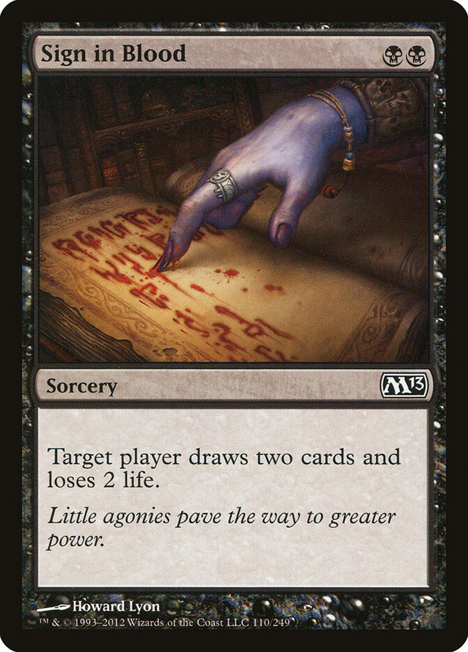 Sign in Blood card front