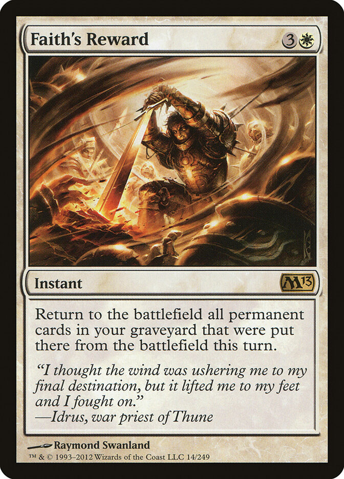 Faith's Reward card front
