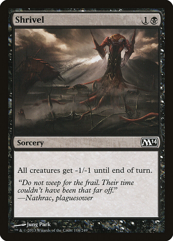 Shrivel card front