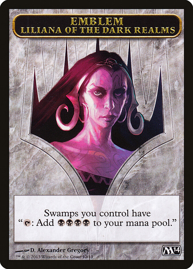 Liliana of the Dark Realms Emblem card front