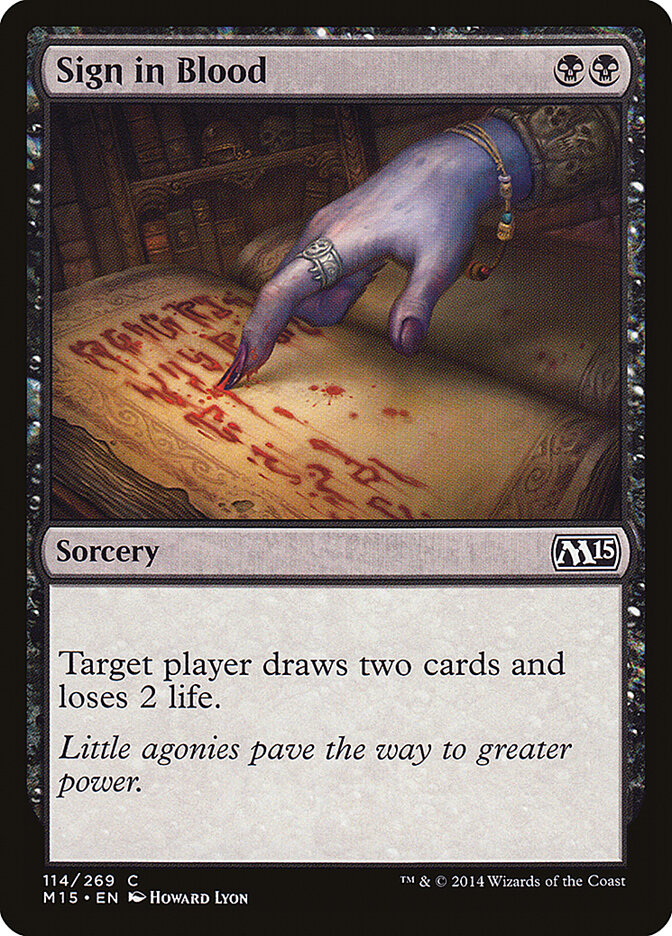 Sign in Blood card front
