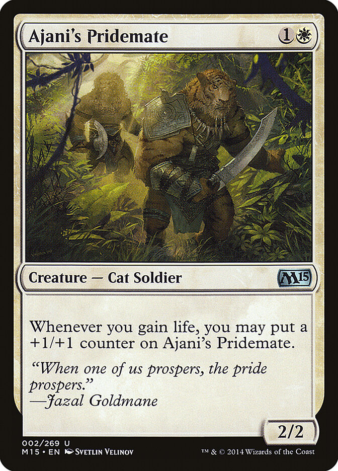 Ajani's Pridemate card front