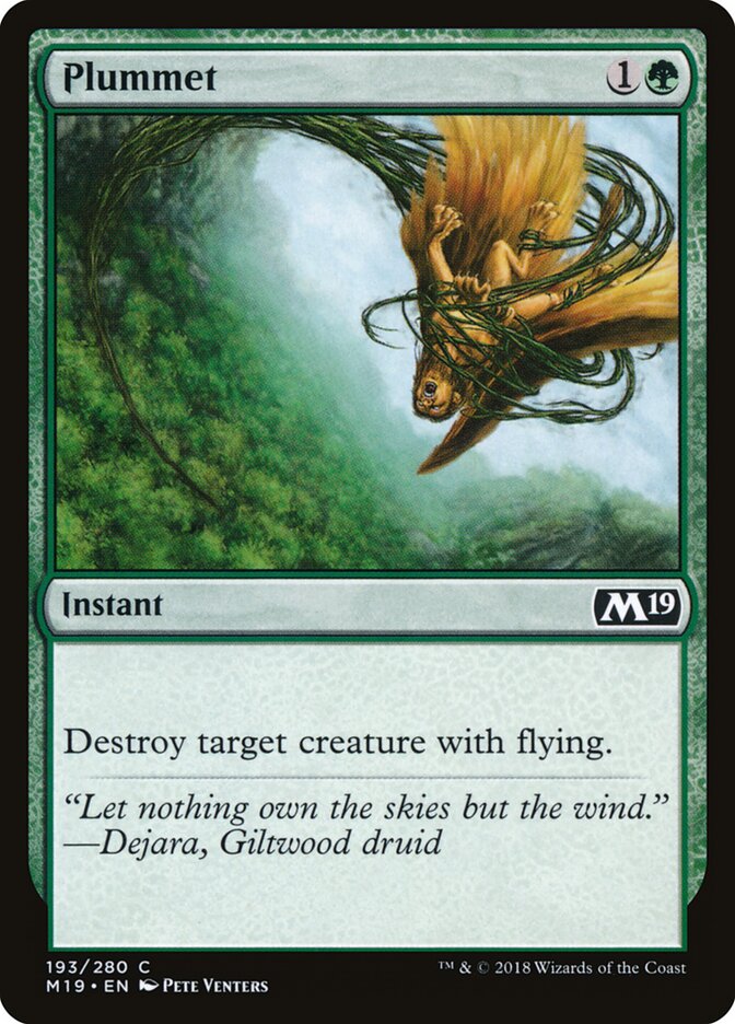 Plummet card front