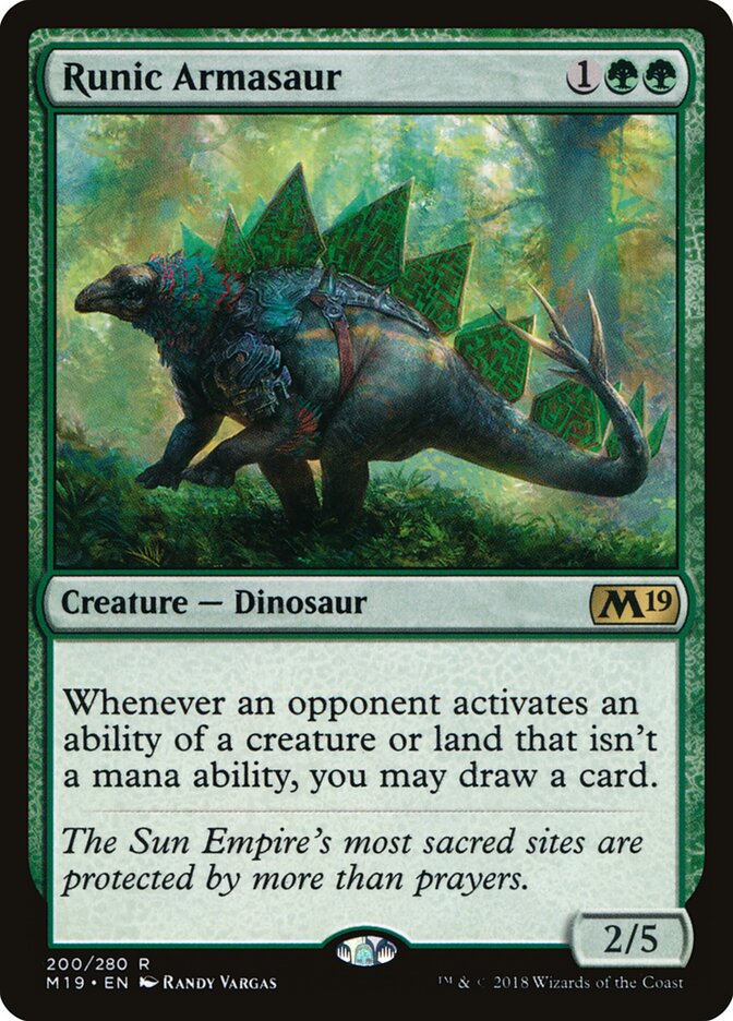 Runic Armasaur card front