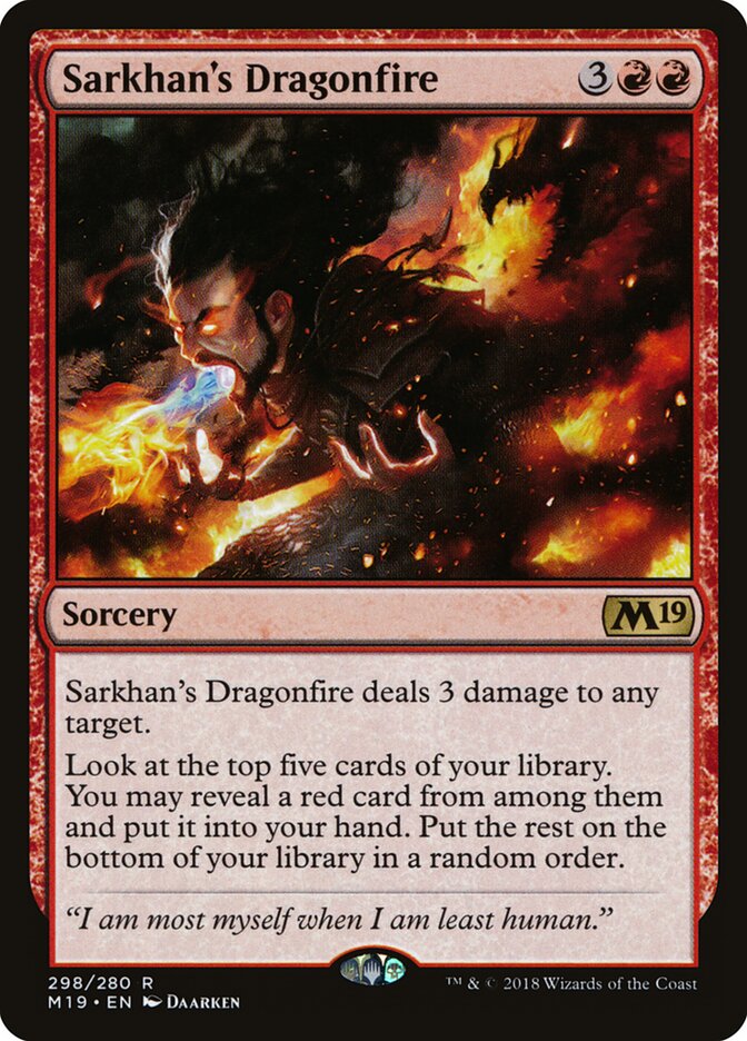 Sarkhan's Dragonfire card front