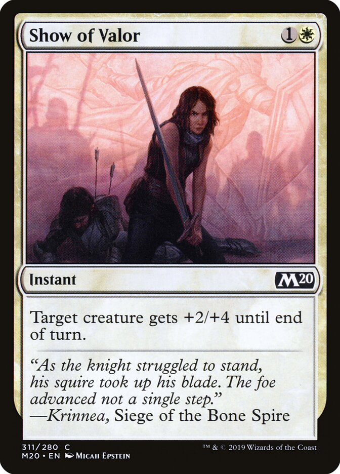 Show of Valor card front