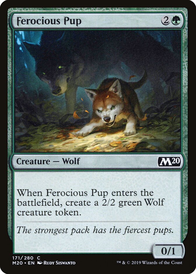 Ferocious Pup card front