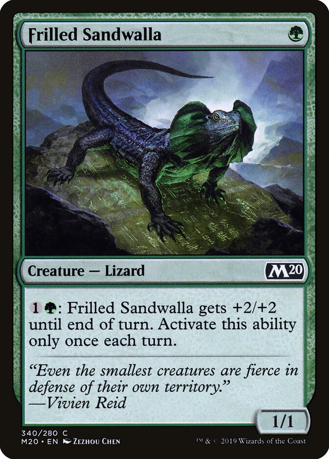 Frilled Sandwalla card front