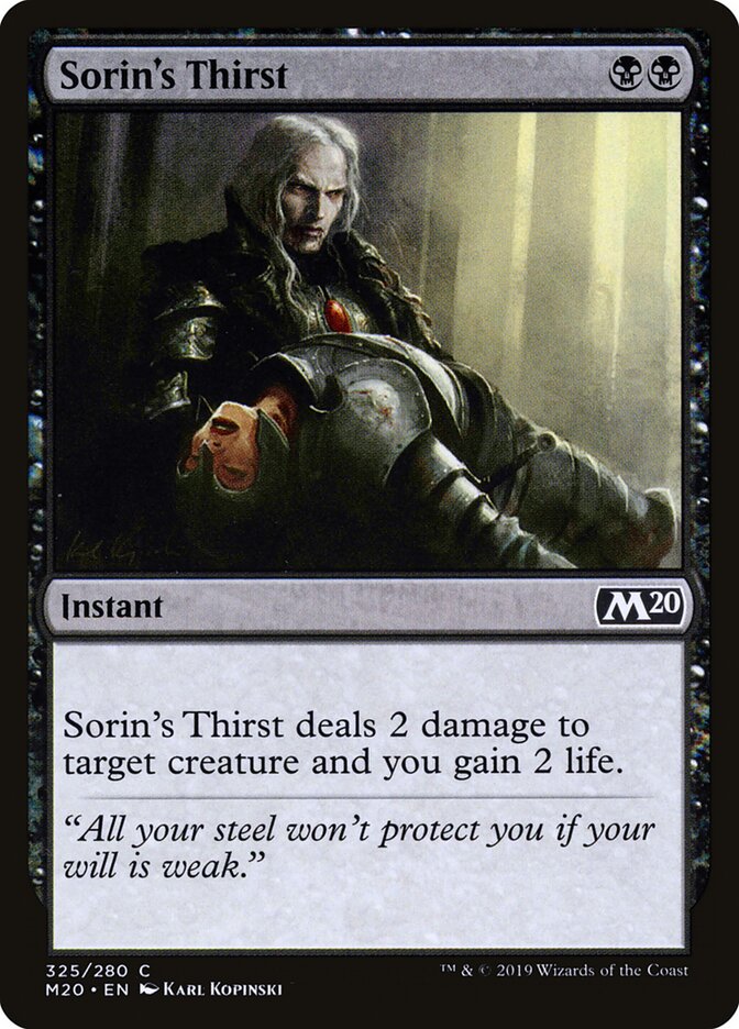 Sorin's Thirst card front