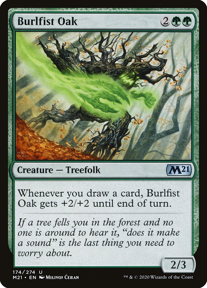 Burlfist Oak card front