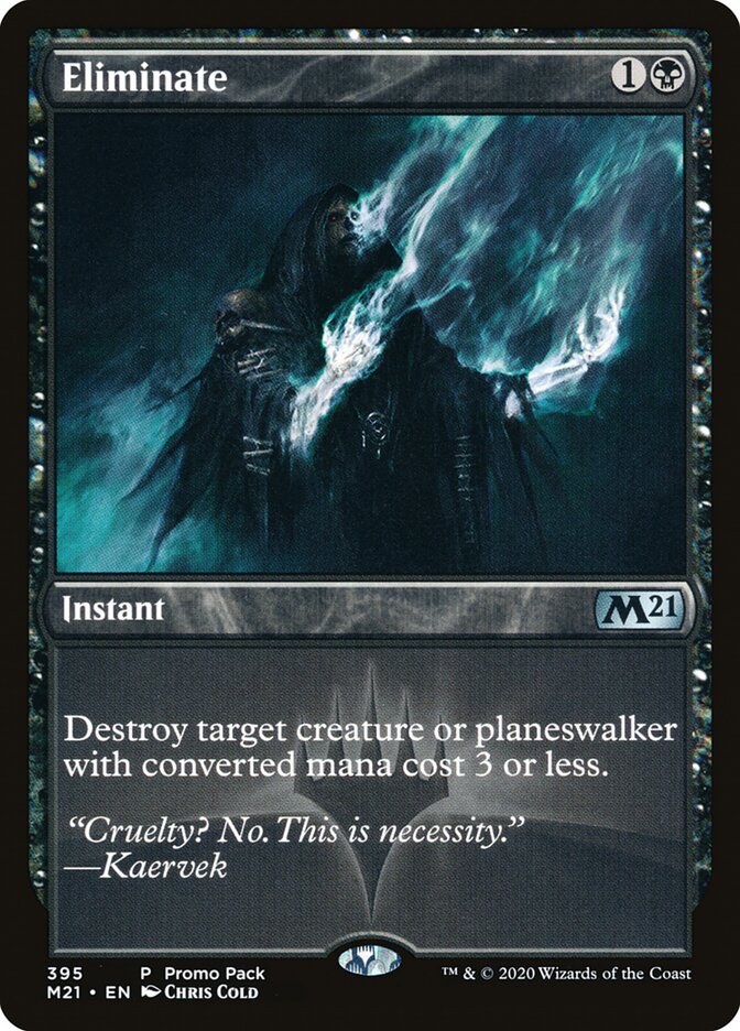 Eliminate card front