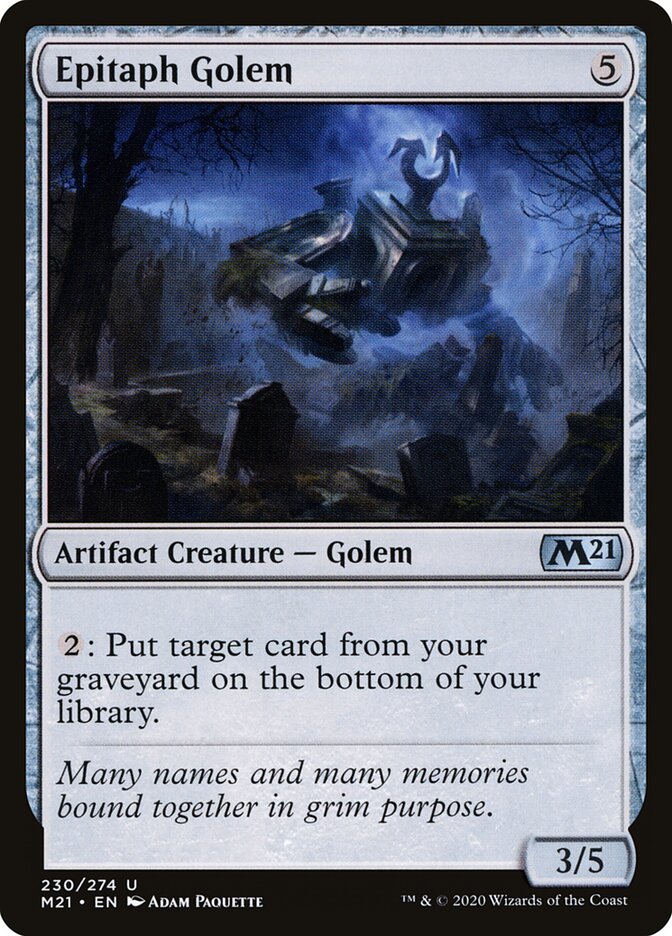 Epitaph Golem card front