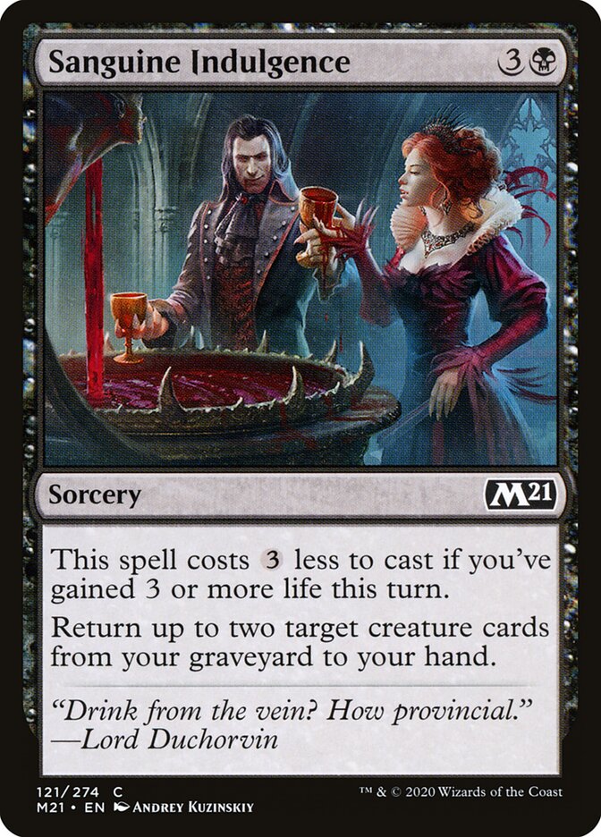 Sanguine Indulgence card front