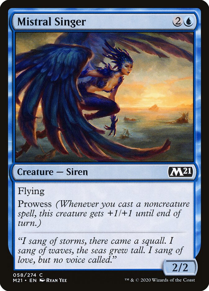 Mistral Singer card front