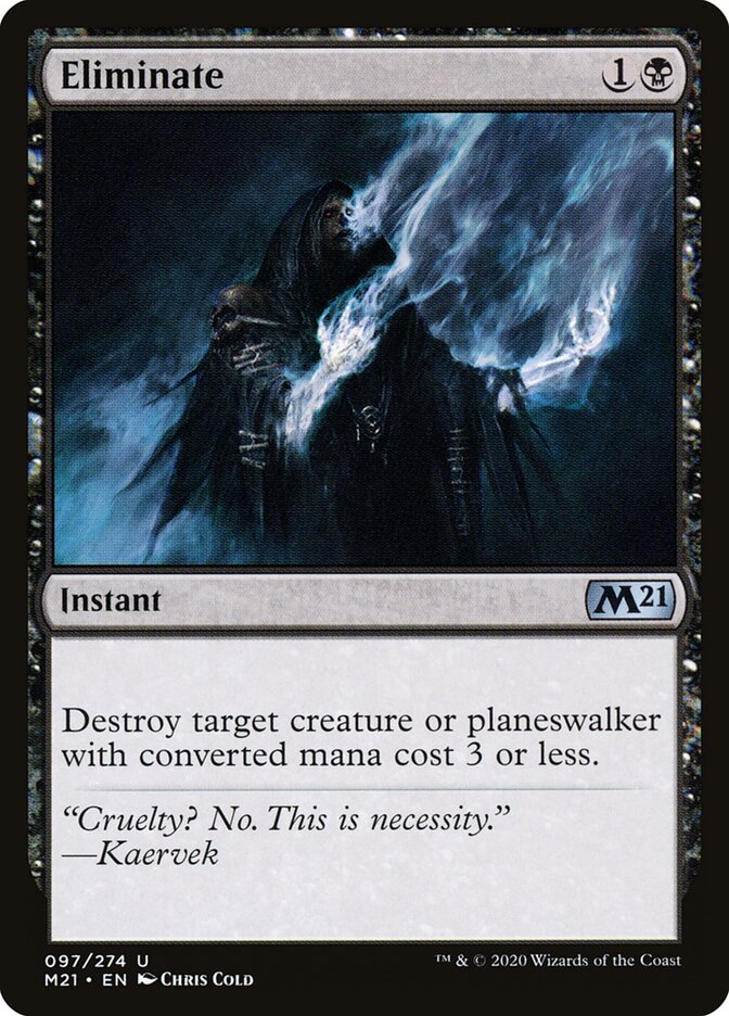 Eliminate card front