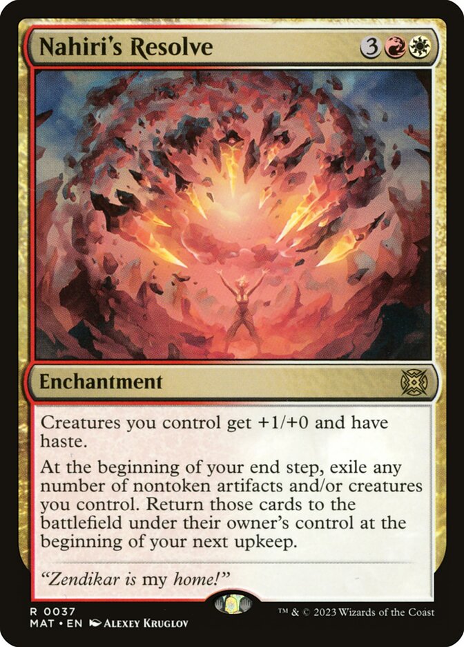 Nahiri's Resolve card front