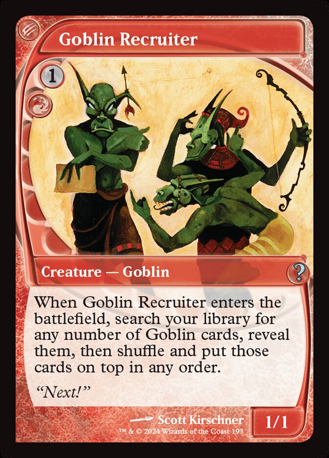 Goblin Recruiter card front
