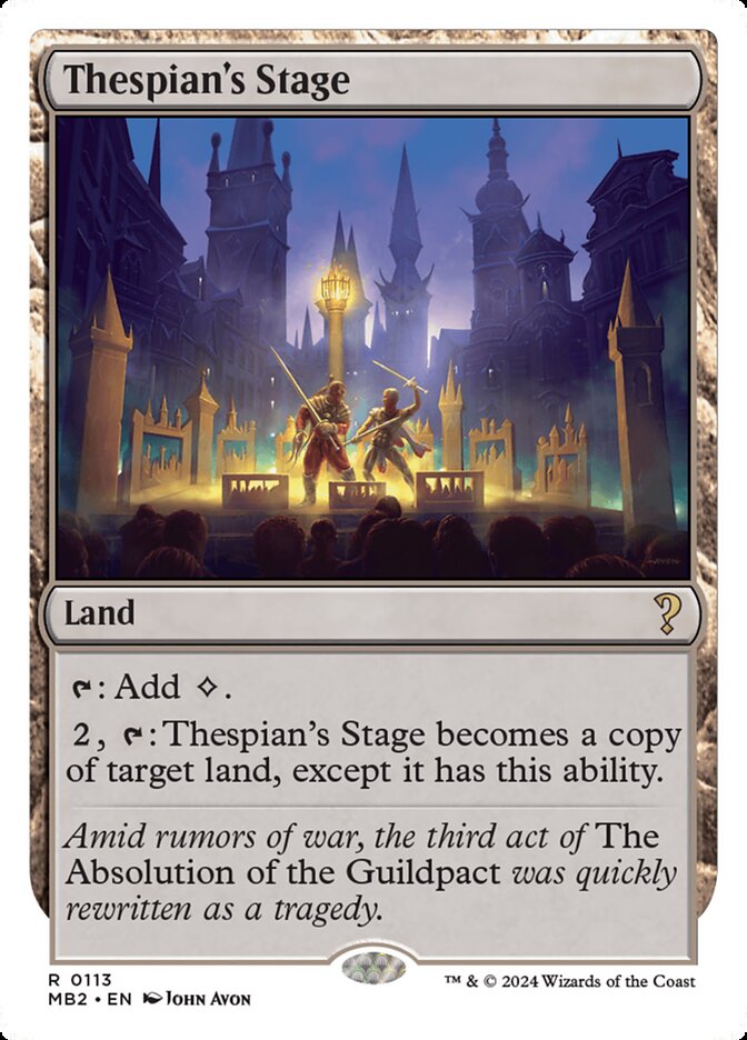 Thespian's Stage card front