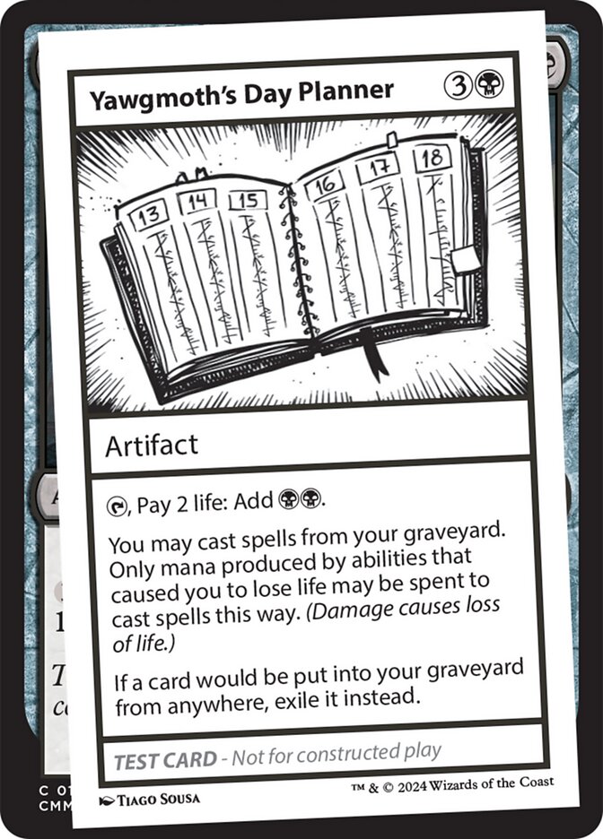 Yawgmoth's Day Planner card front