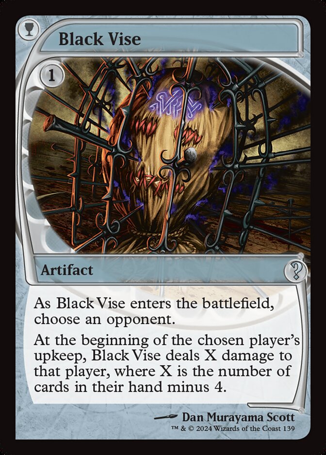 Black Vise card front