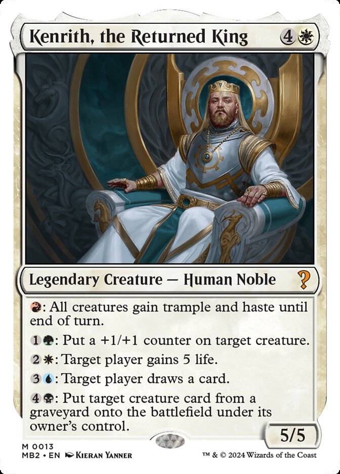 Kenrith, the Returned King card front