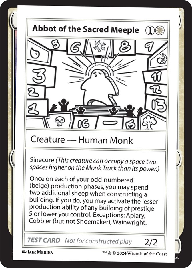 Abbot of the Sacred Meeple card front