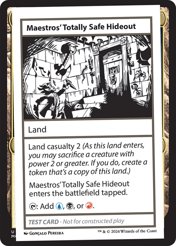 Maestros' Totally Safe Hideout card front