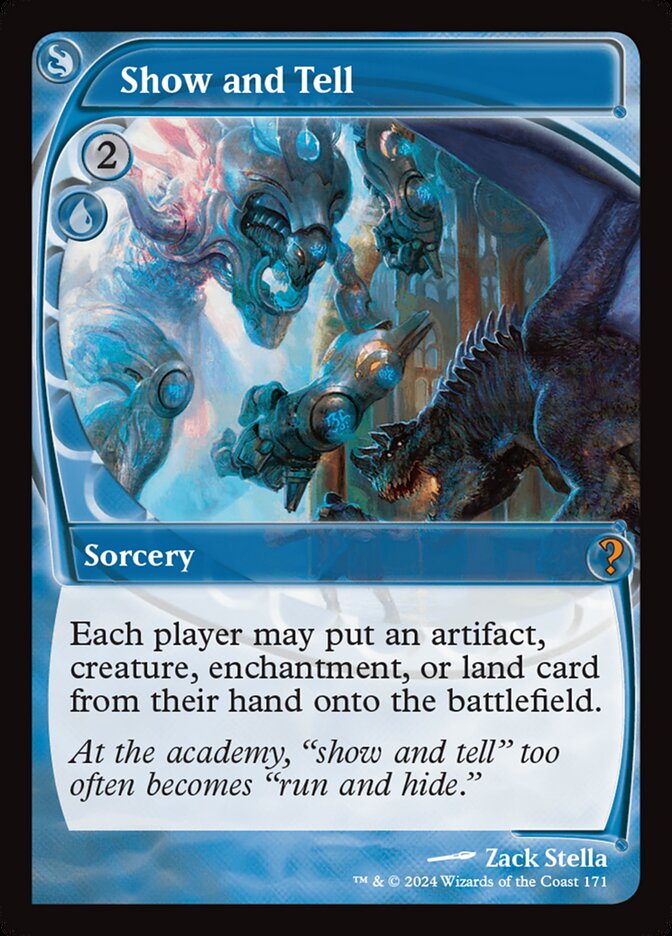 Show and Tell card front