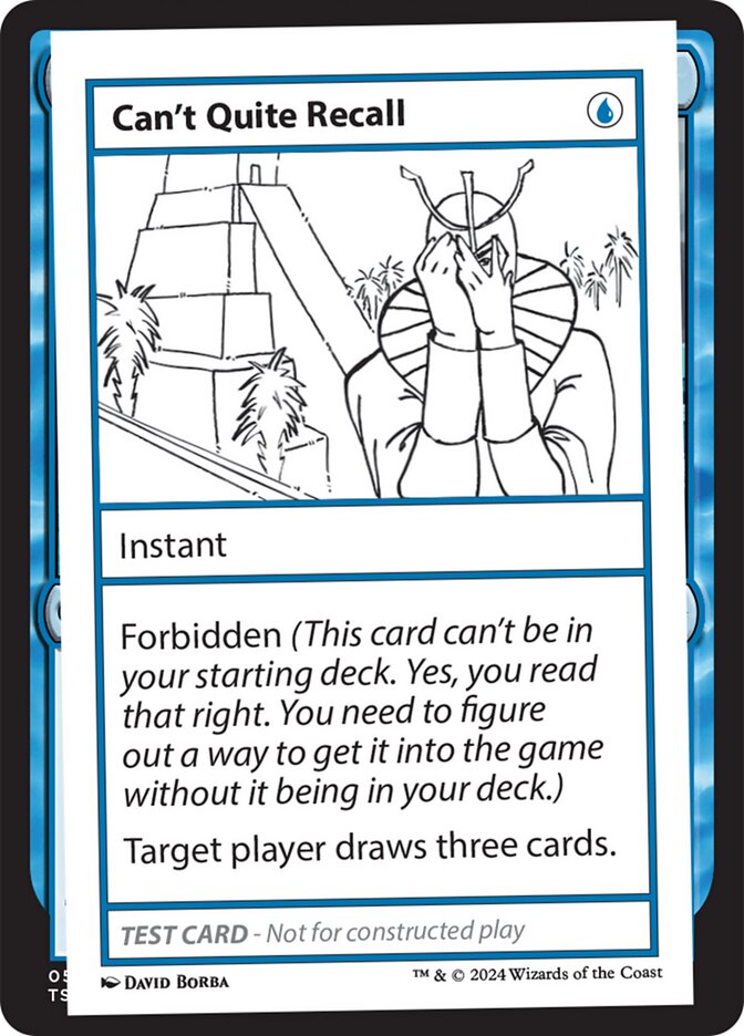 Can't Quite Recall card front