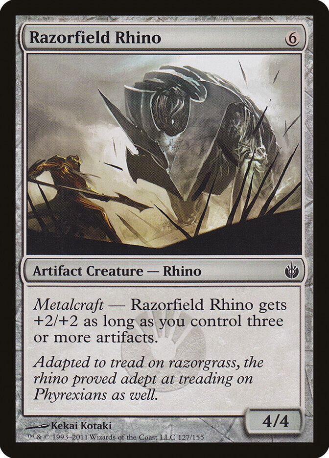 Razorfield Rhino card front