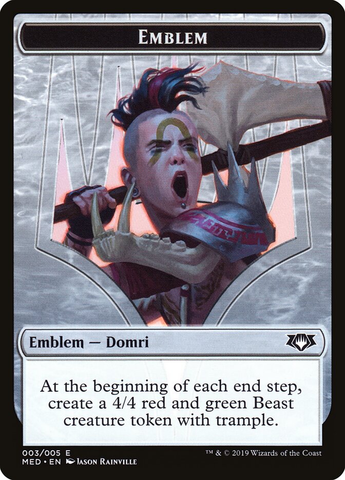 Domri, Chaos Bringer Emblem card front