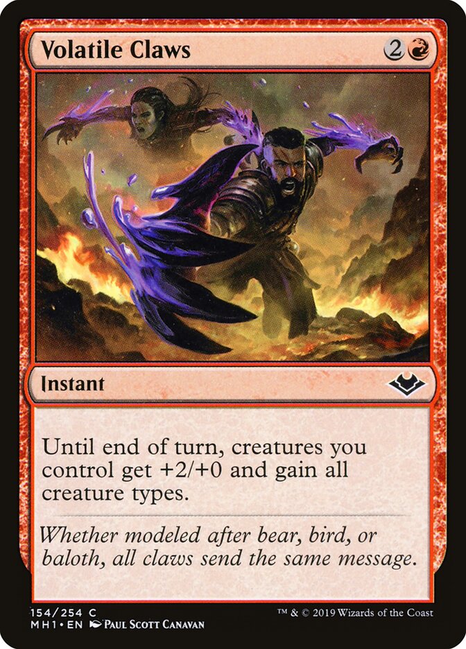 Volatile Claws card front