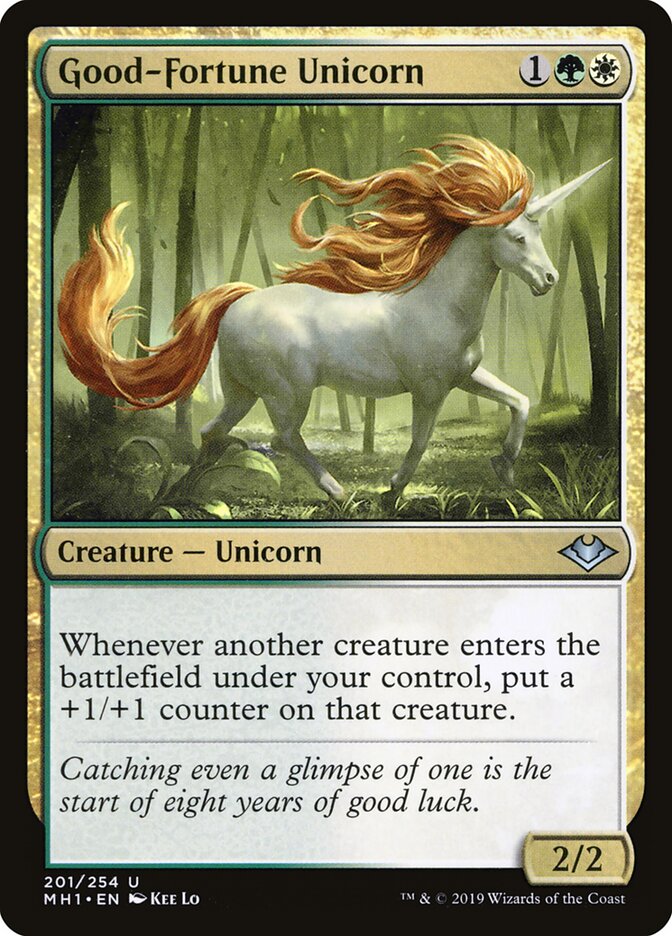 Good-Fortune Unicorn card front