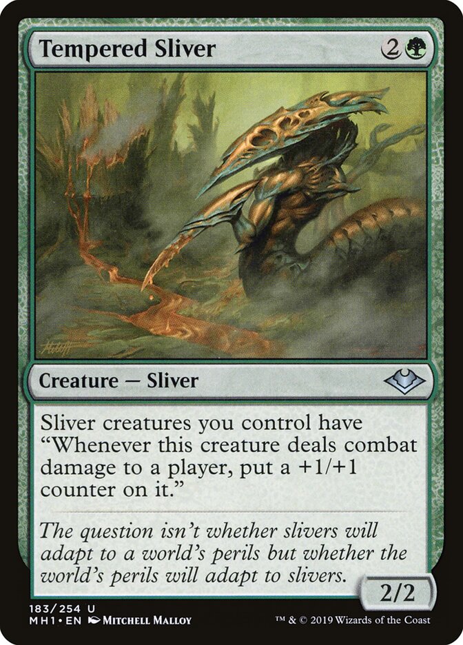 Tempered Sliver card front