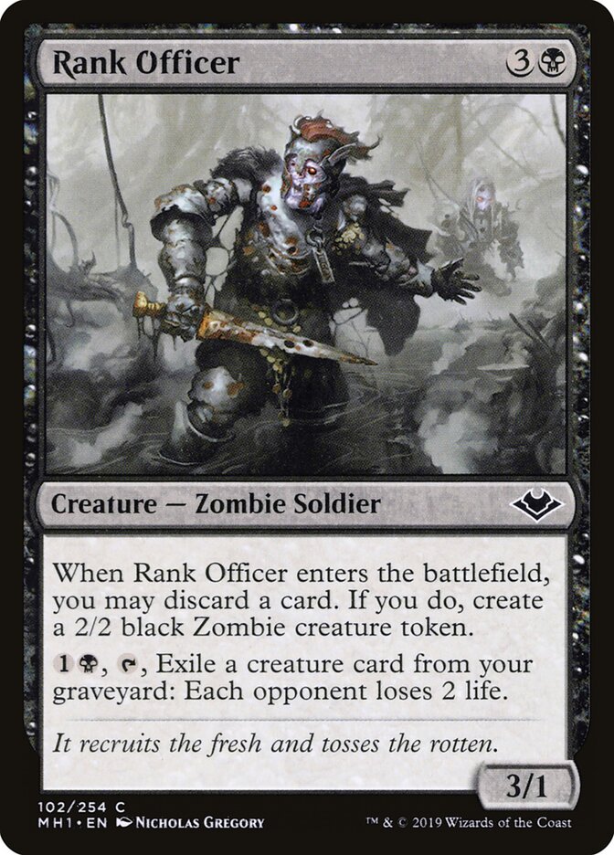Rank Officer card front