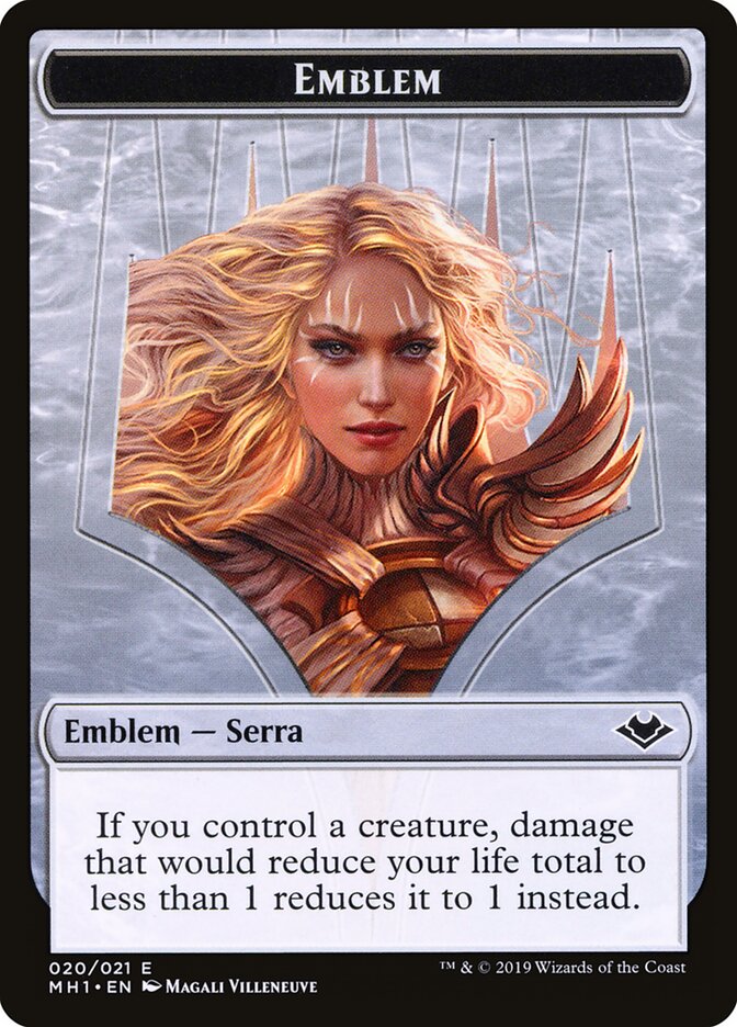 Serra the Benevolent Emblem card front