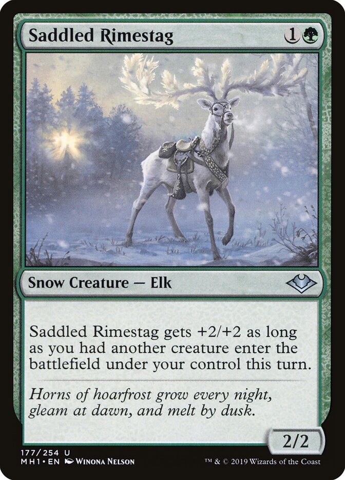 Saddled Rimestag card front