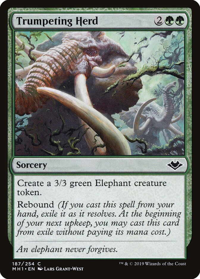 Trumpeting Herd card front