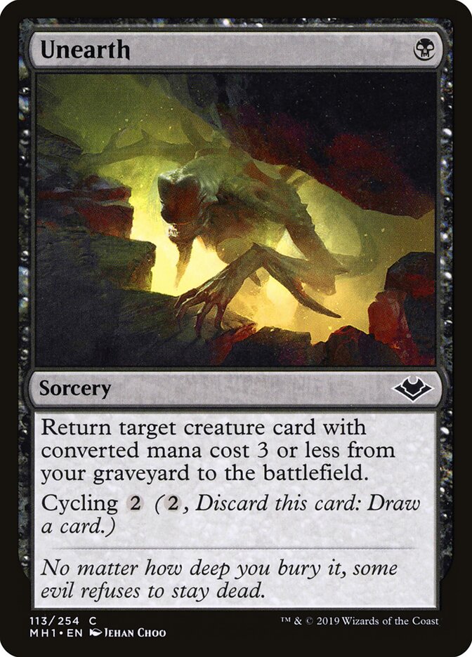 Unearth card front