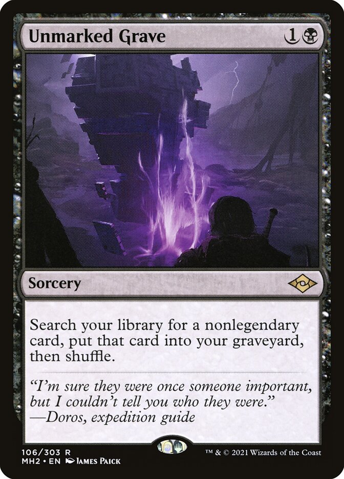 Unmarked Grave card front