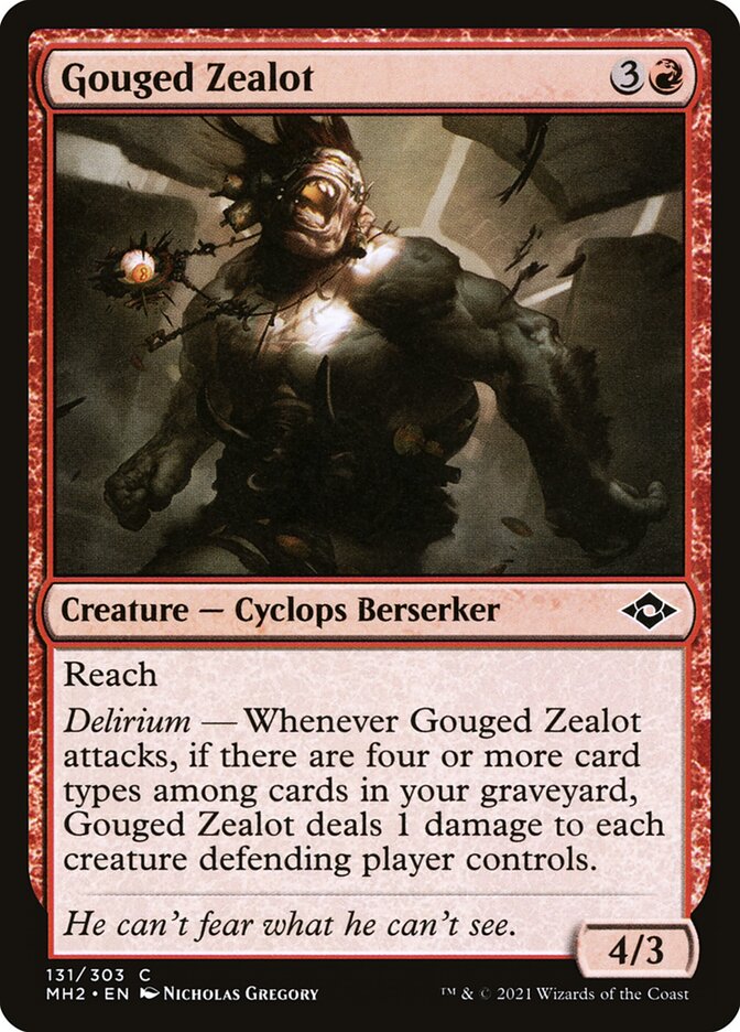 Gouged Zealot card front