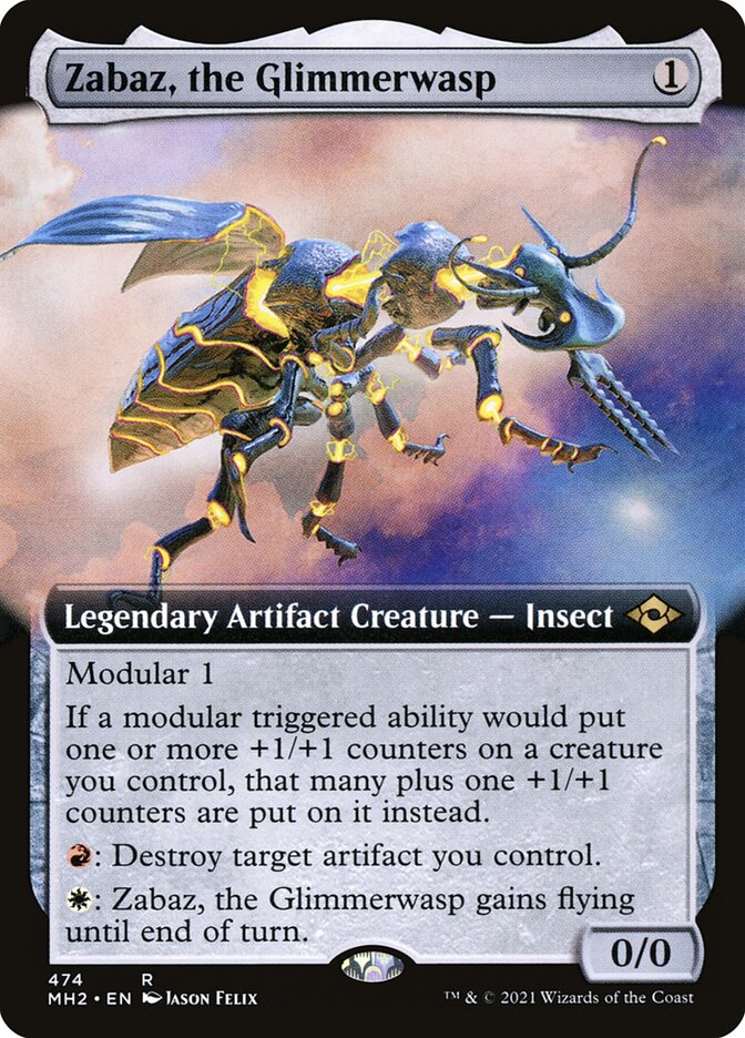 Zabaz, the Glimmerwasp card front
