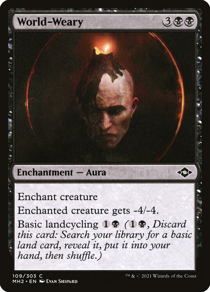 World-Weary card front
