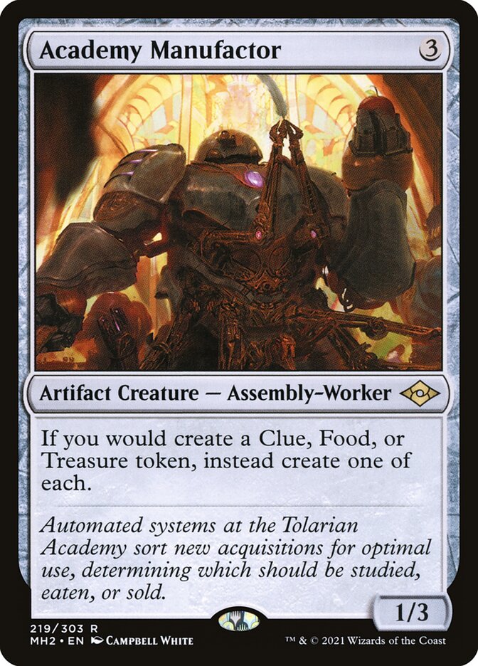 Academy Manufactor card front