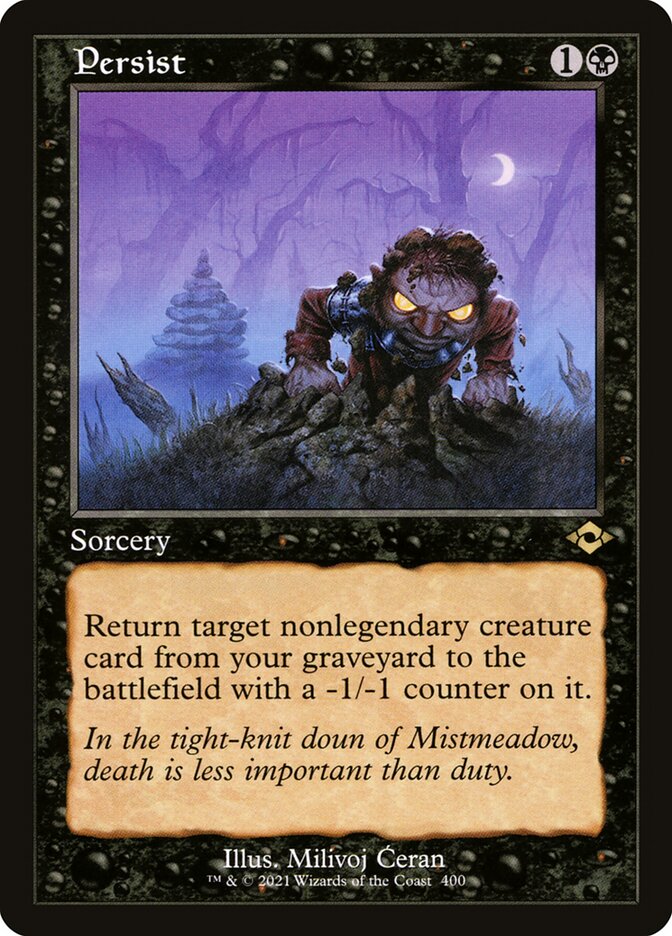 Persist card front