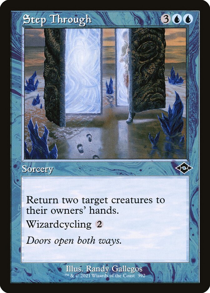 Step Through card front