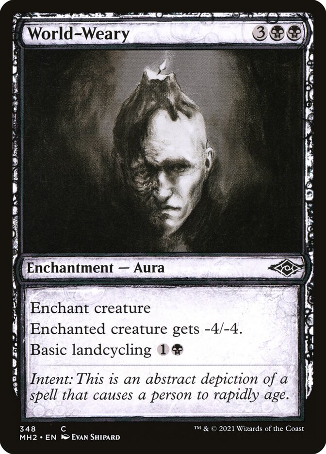 World-Weary card front