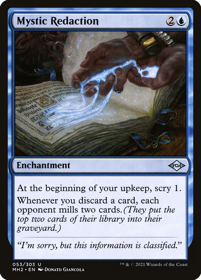 Mystic Redaction card front