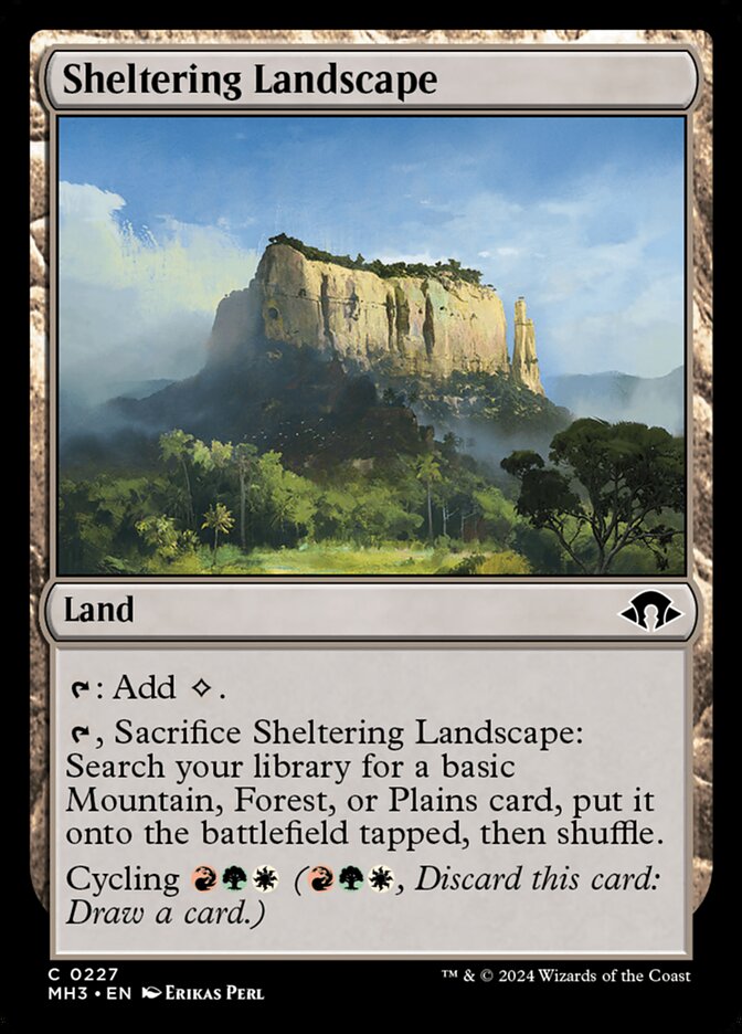 Sheltering Landscape card front
